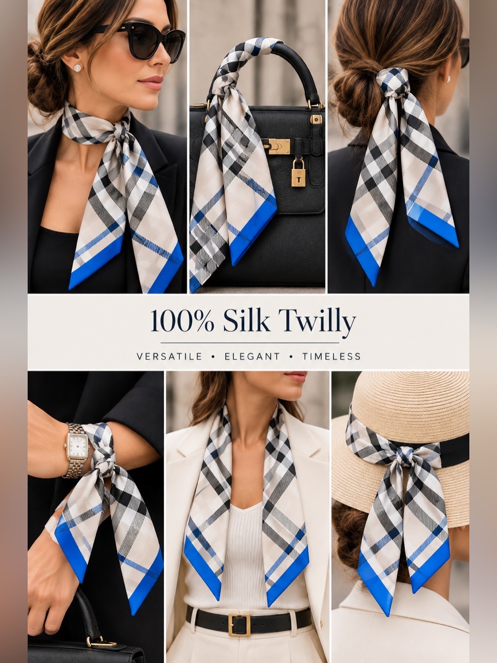 NWT • 100% Silk Twilly